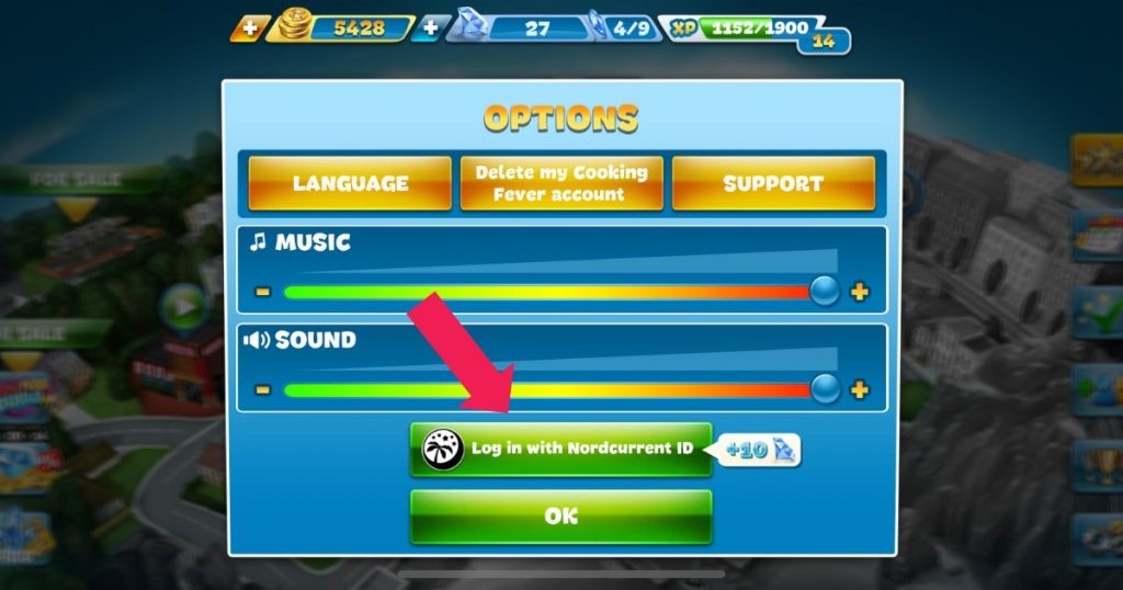 Connecting your game with a Nordcurrent account awards 10 gems.