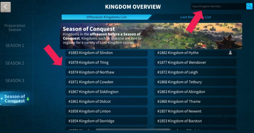 How to select the kingdom you want to immigrate to.