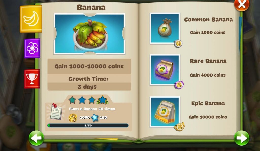 The three rarity of seeds that can be obtained in Cooking Fever.