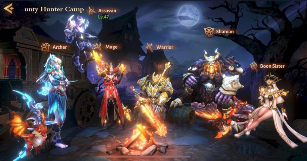 An image of the character classes you are presented with in Dungeon Hunter 6.
