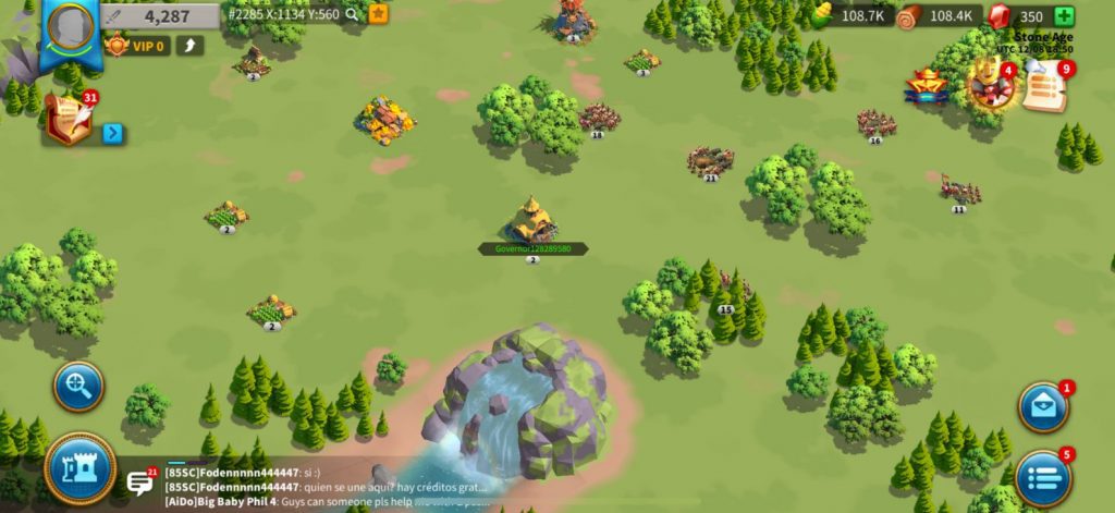 Rise of Kingdoms starting map.