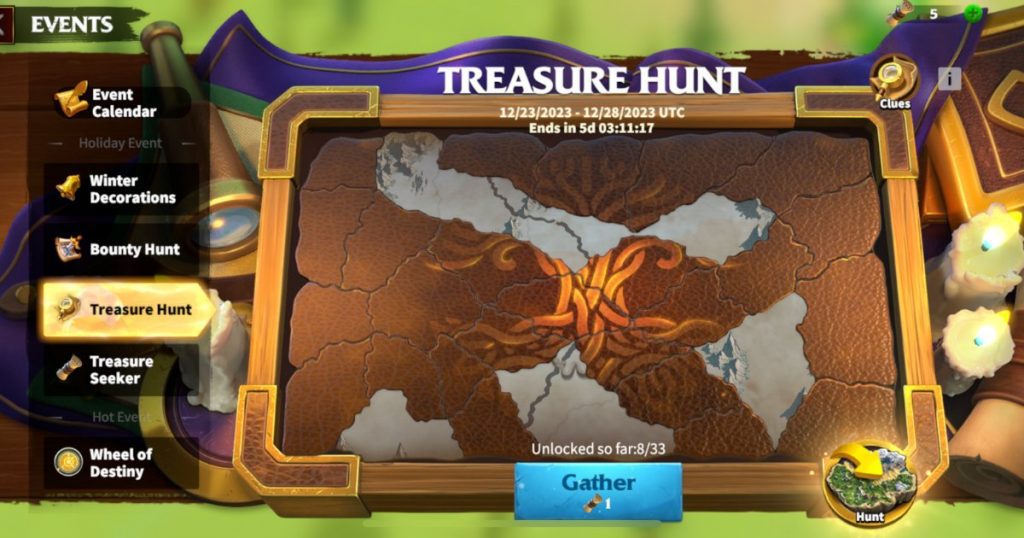 Treasure hunt event map.