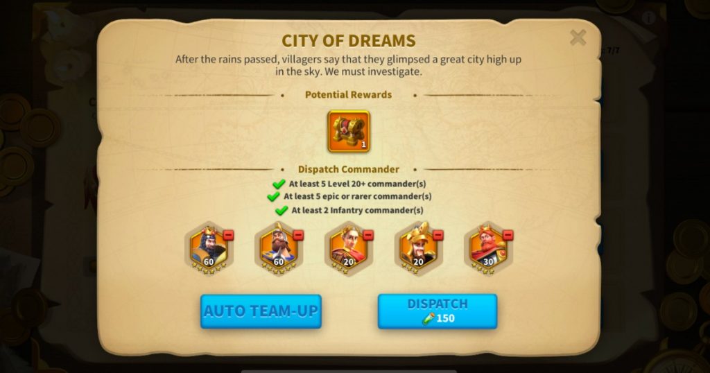Dispatch commander requirements.