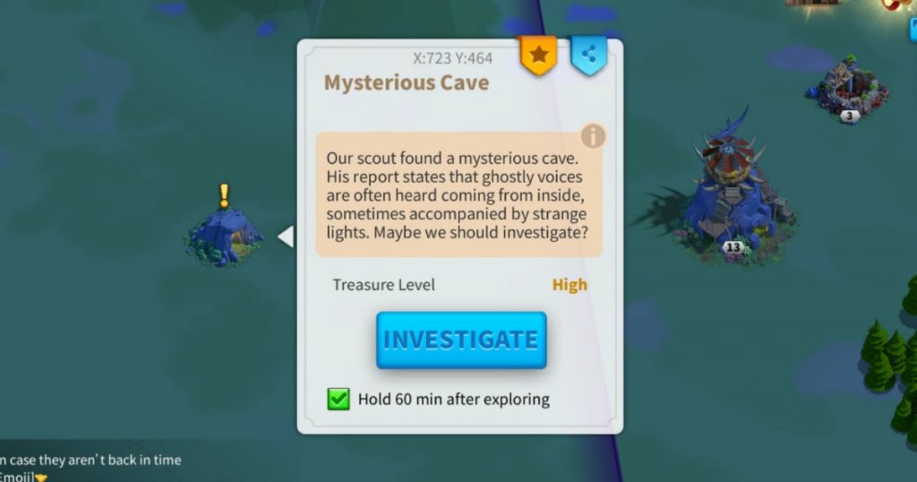 A mysterious cave that can be explored to obtain crystals.