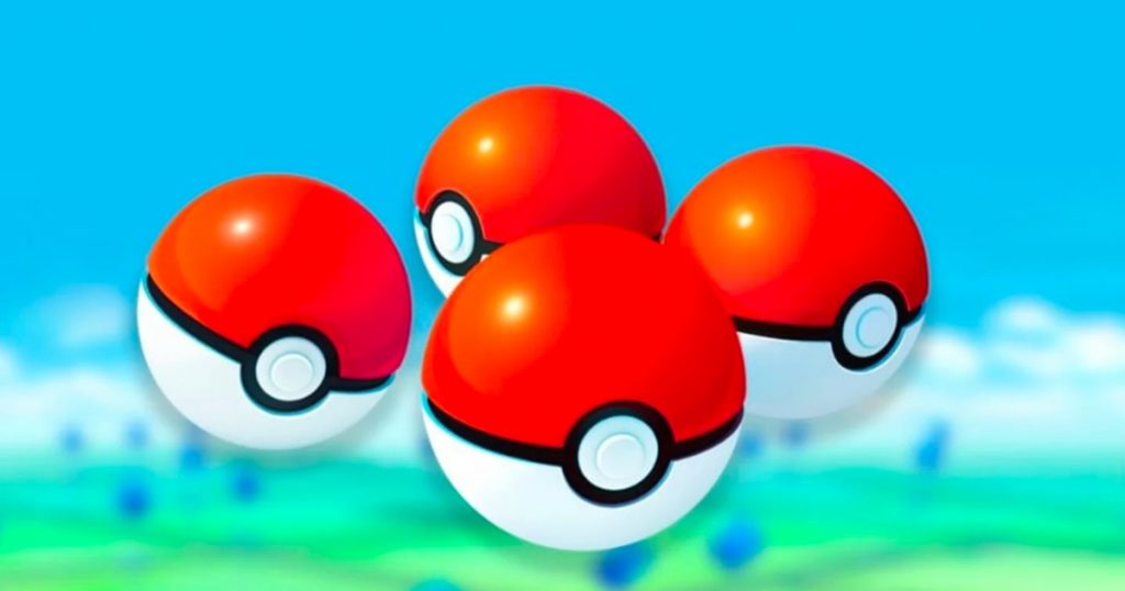 A selection of Pokeballs that can be used to catch Pokemon.