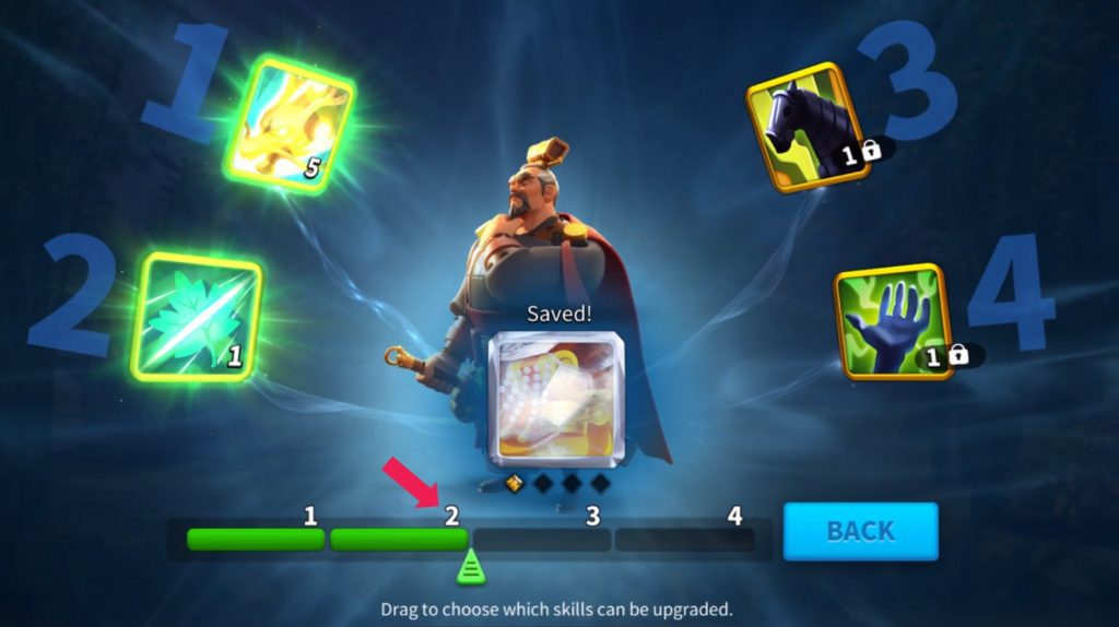 Locking the second skill after levelling the first.