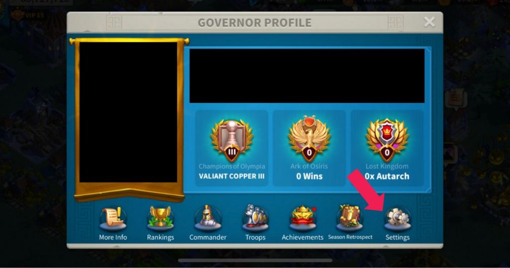 Finding settings on the governor profile.