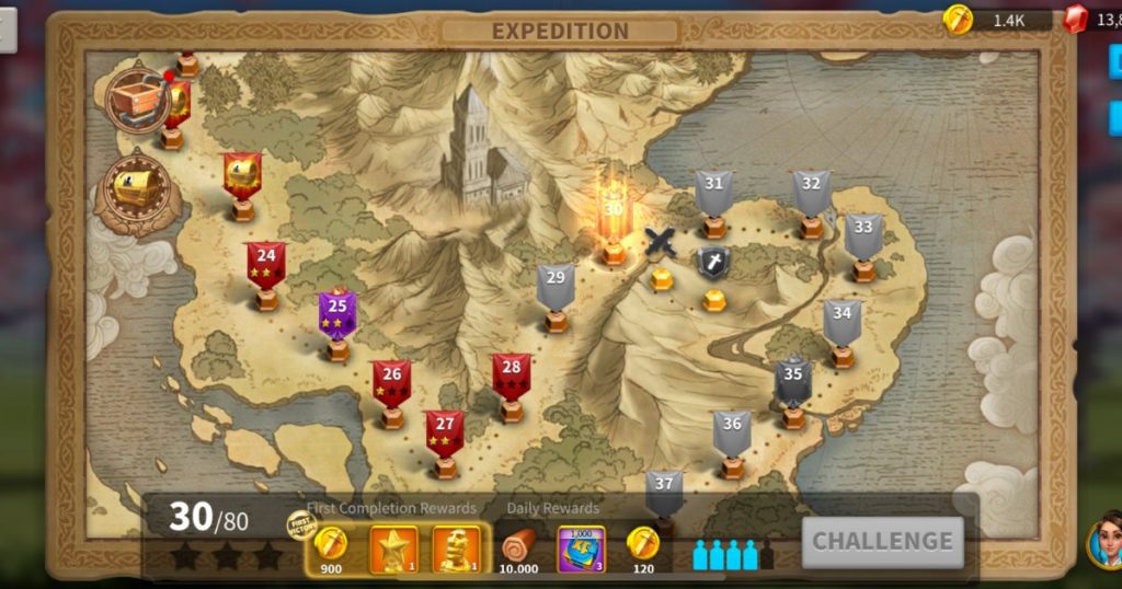 Expedition rewards in Rise of Kingdoms.