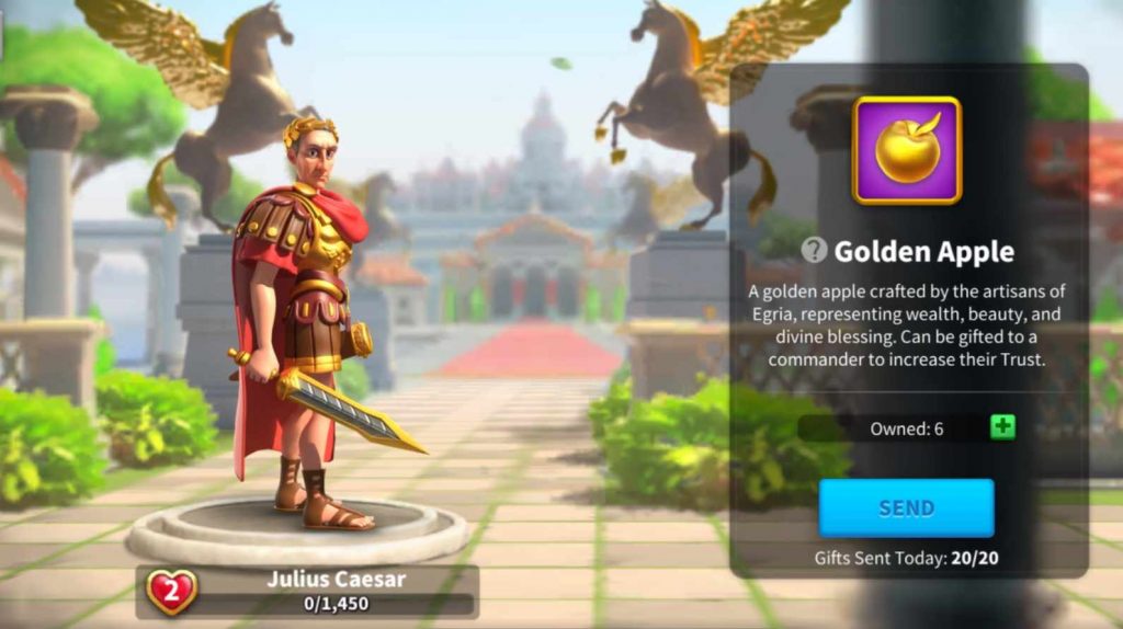 Gifting golden apples to increase trust.