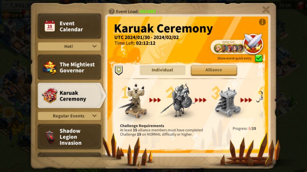 Karuak alliance challenge to obtain more legendary sculptures