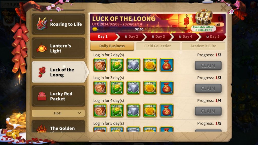 Luck of the Loong event.