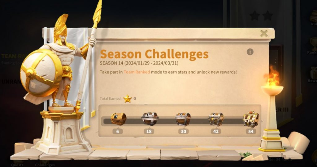 Season challenges in Champions of Olympia.