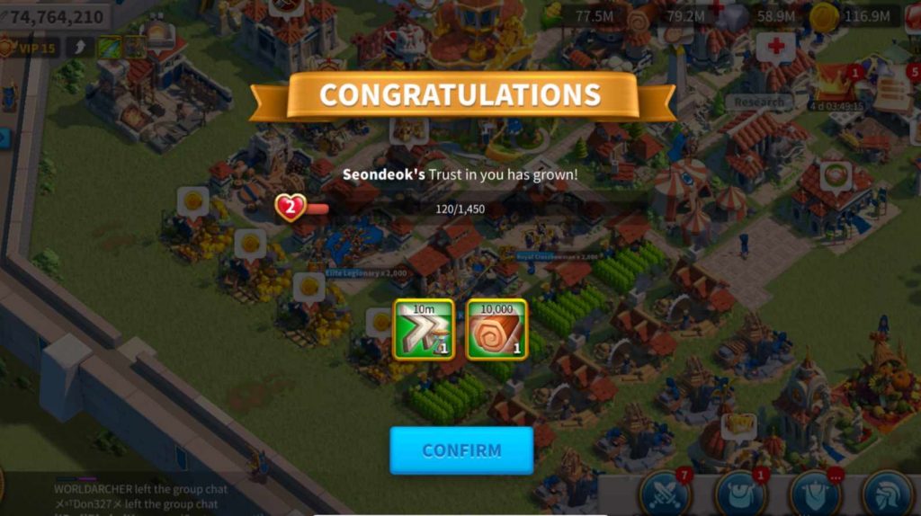 Rewards after successful dialogue.